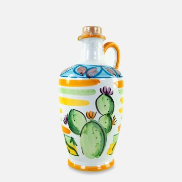 Monte Etna DOP Extra Virgin Olive Oil – Handmade Sicilian Ceramic Jar — 500 ml (16.9 fl oz)