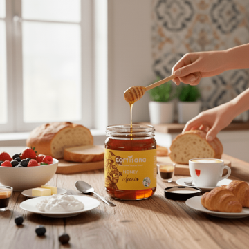 Acacia Honey – 100% Pure Italian Honey, Smooth and Naturally Sweet — 250 g (8.8 oz)