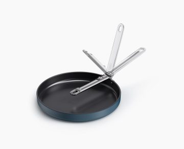 Space Folding Handle Non-Stick 28cm Blue Shallow Frying Pan