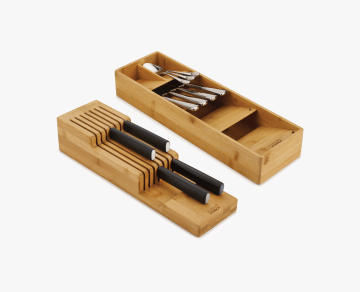2-piece DrawerStore™ Bamboo Cutlery & Knife Organiser Set
