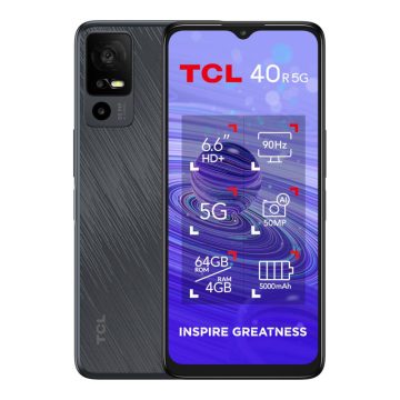 TCL 40R (5G) — UK Model - Dual SIM / Starlight Black / 128GB + 4GB RAM